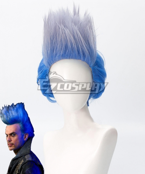 Descendants 3 Hades Halloween Blue Cosplay Wig