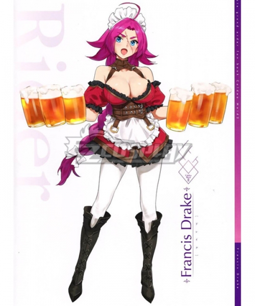 Fate Grand Order Fate Extra Last Encore Rider Francis Drake Maid Cosplay Costume