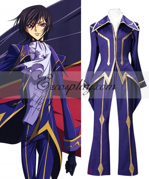 Code Geass Lelouch Zero Black Cloak Cosplay Costume