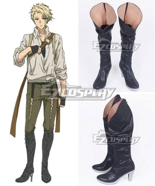 Violet Evergarden Benedict Blue Black Shoes Cosplay Boots