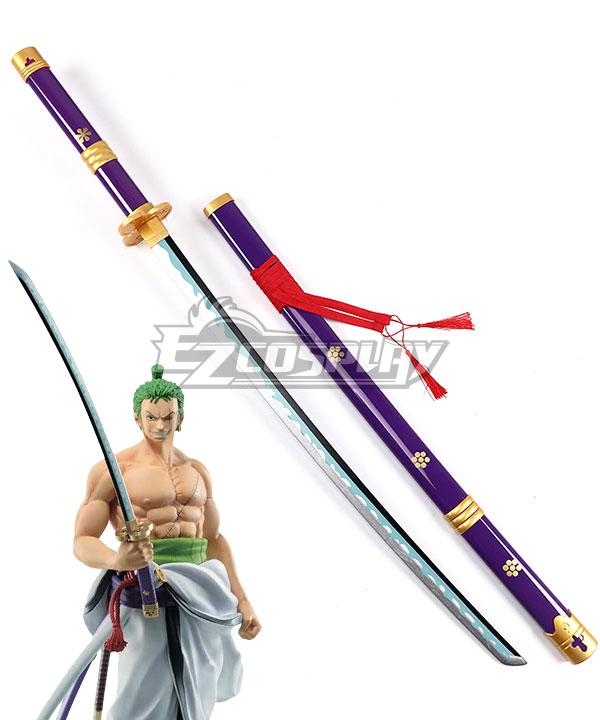 102cm Cosplay One piece zoro new sword enma sword weapon Katana Samurai  Purple Wooden wood Sword model Anime show Costume party