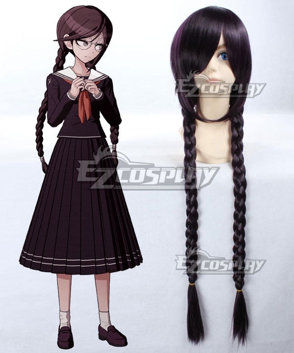 Dangan Ronpa Touko Fukawa Black Purple Cosplay Wig