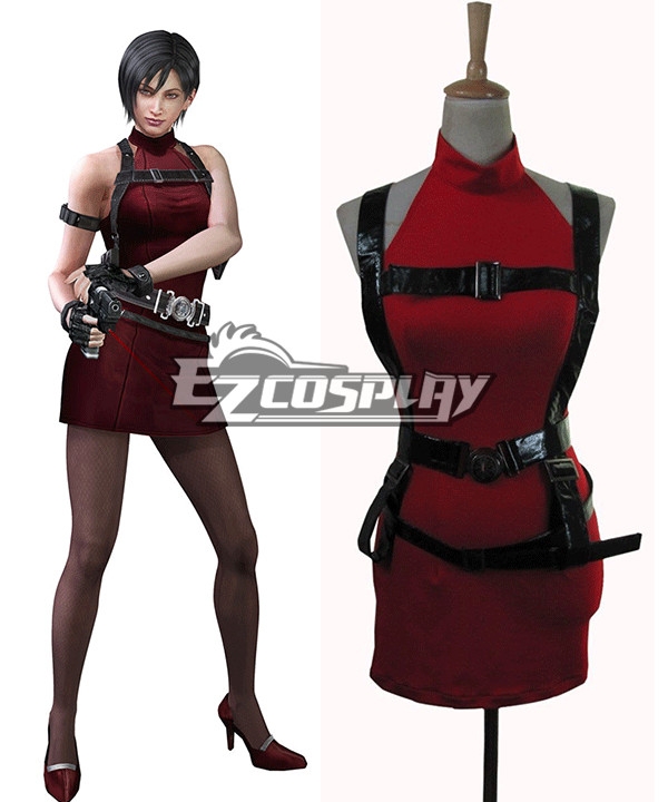 BIOHAZARD 2 / Resident Evil 2 Heroine Ada Wong Cosplay Costume Dress@Y1
