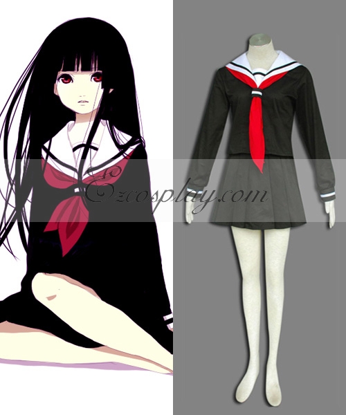 Hell Girl Enma Ai Black Uniform Cosplay Costume