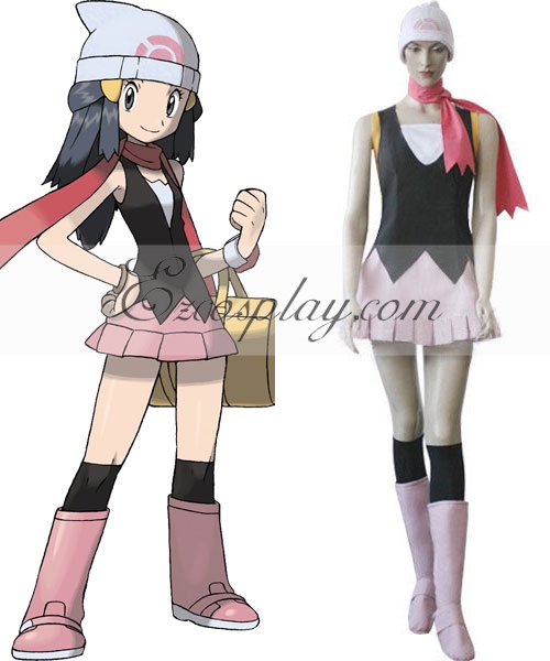 Pokemon Dawn Red Platinum Outfit Cosplay Costume