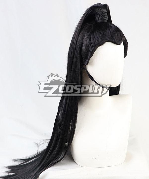 Mens Womens Cosplay Chinese Ancient Custom Whole Hair Wigs Long Hairpiece Black 