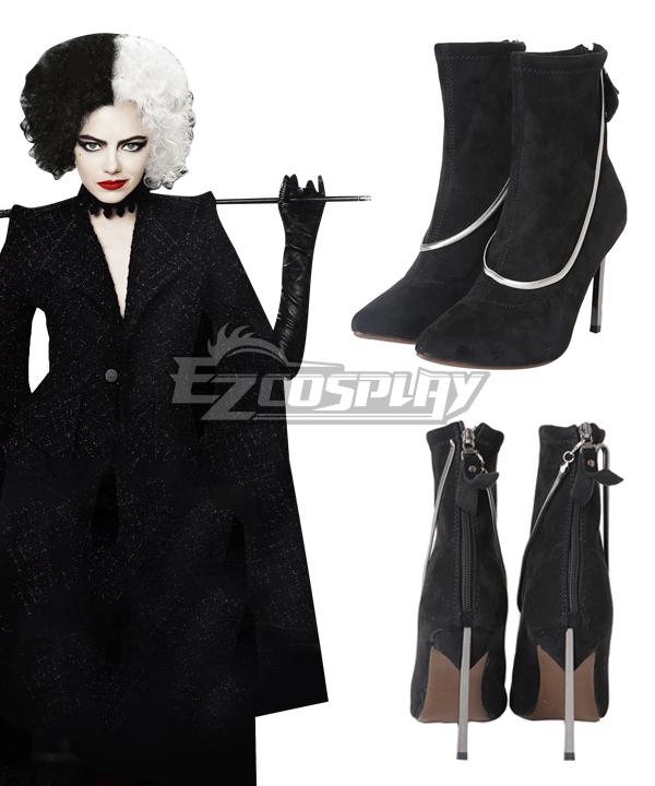 Disney Movie Cruella De Vil Black Cosplay Shoes, 49% OFF