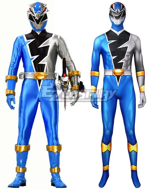 Power Rangers Dino Fury Blue Ranger Printed Jumpsuit Zentai Cosplay Costume