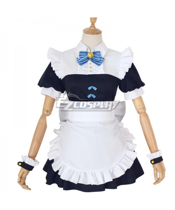 White & Blue Maid Dress Cosplay Costume - EMDS051Y