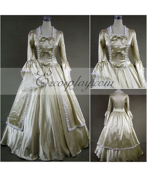 Silvery Long Sleeve Gothic Lolita Dress-LTFS0056
