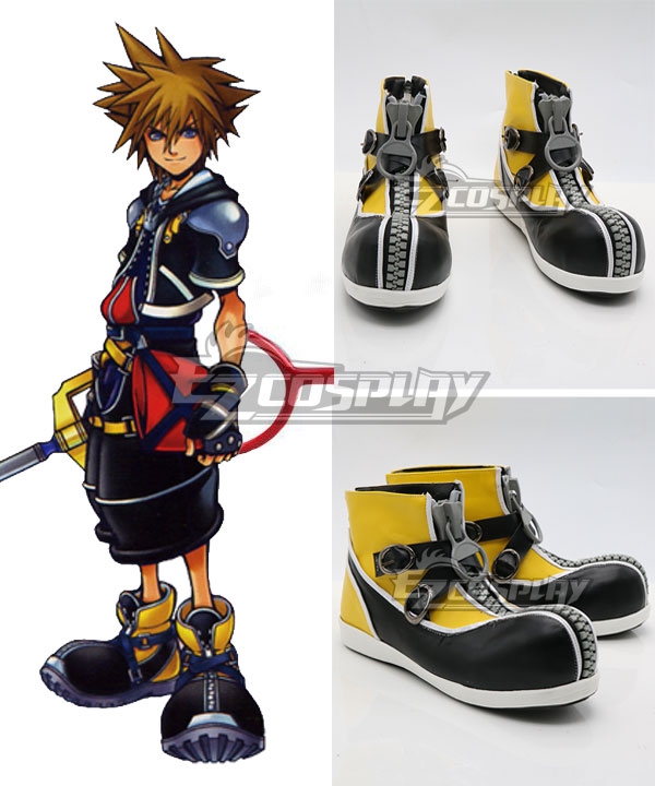 Details about   Kingdom Hearts Sora 2 Ventus Golden Black Halloween Cosplay Shoes Boots  @X 