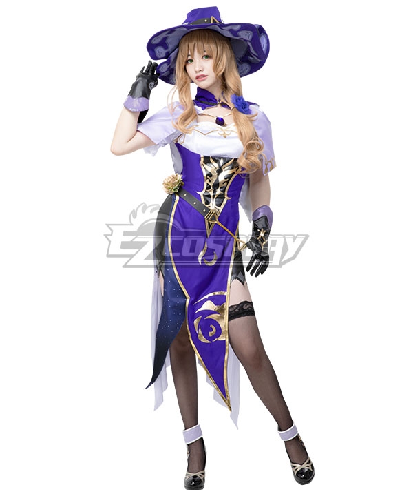 Bill Cipher Human ver Female Princess Cosplay Costume dress with hat J 