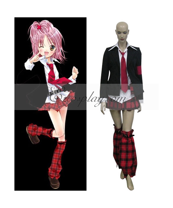 Anime Shugo Chara Hinamori Amu Cosplay Costume Pink Vest Skirt