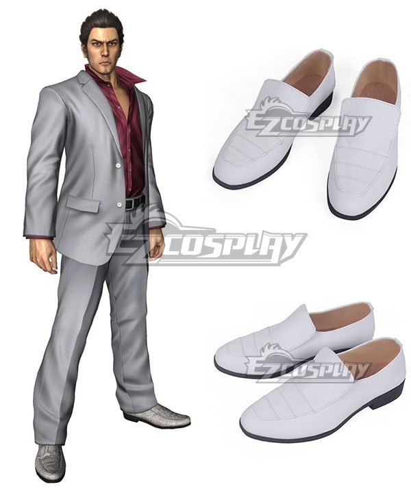 Yakuza Kazuma Kiryu White Cosplay Shoes