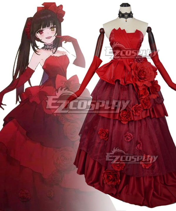 Date A Bullet Date A Live Tokisaki Kurumi Nightmare Red Dress Cosplay Costume