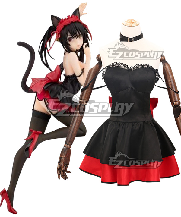 Date A Live Tokisaki Kurumi Nightmare Black Cat Cosplay Costume