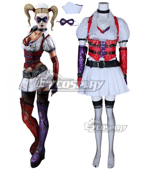 DC Batman Arkham Asylum Harley Quinn Halloween Cosplay Costume