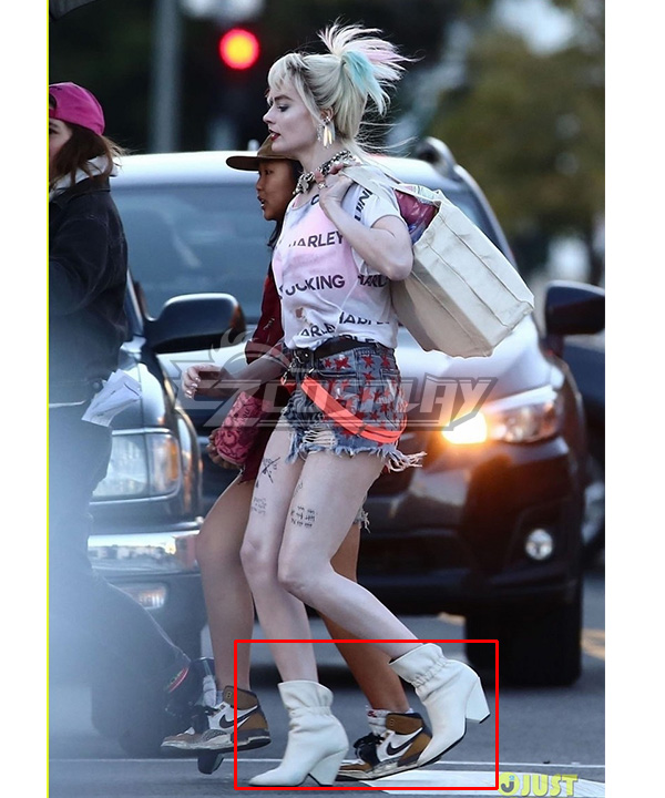 

DC Birds of Prey Harley Quinn White Cosplay Shoes