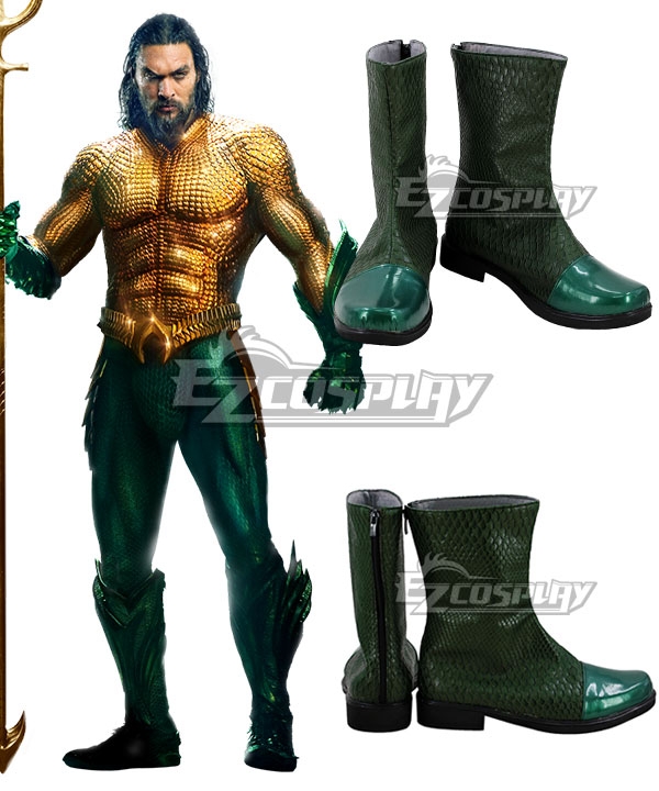 

DC Comics 2018 Movie Aquaman Arthur Curry Green Shoes Cosplay Boots