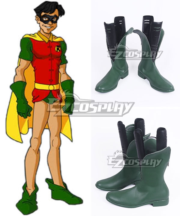 

DC Comics Batman Robin Dick Grayson Green Shoes Cosplay Boots - A Edition