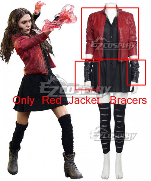 

DC Comics Marvel Avengers: Age Of Ultron Scarlet Witch Cosplay Costume - Only Red Jacket, Bracers