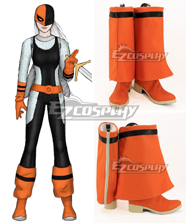 DC Comics Ravager Rose Wilson Orange Shoes Cosplay Boots