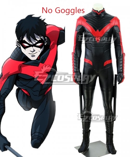 

DC Detective Comics Batman Teen Titans Robin Nightwing Richard John Grayson Dick Red Cosplay Costume - No Goggles