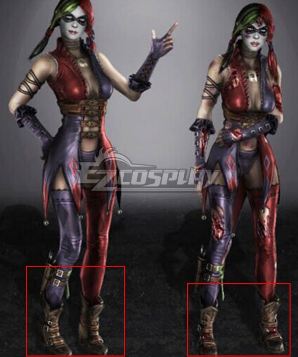 

DC The Batman Suicide Squad Harley Quinn Brown Shoes Cosplay Boots