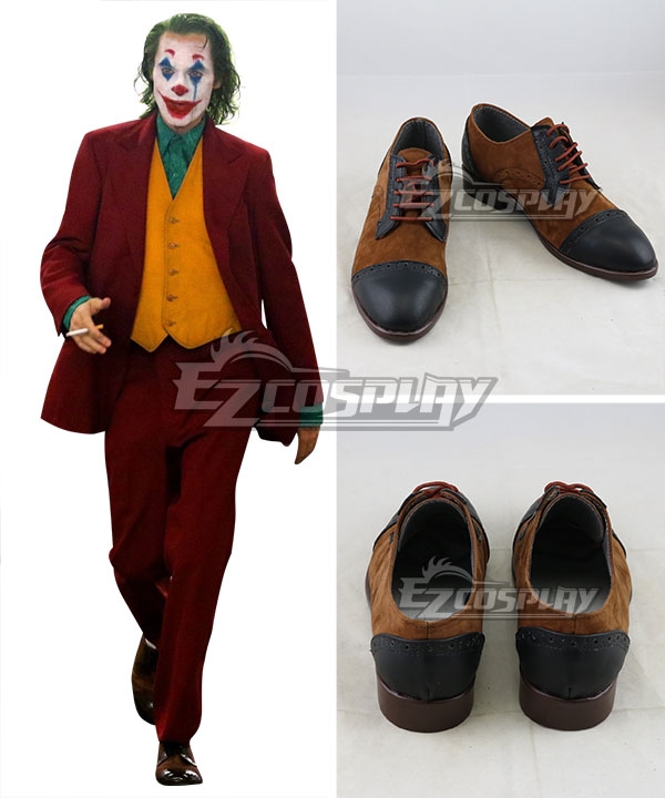 

DC The Joker Teaser Trailer Joker Brown Black Cosplay Shoes