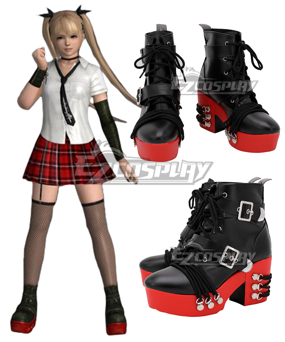 Dead Or Alive 6 Marie Rose White Black Cosplay Shoes
