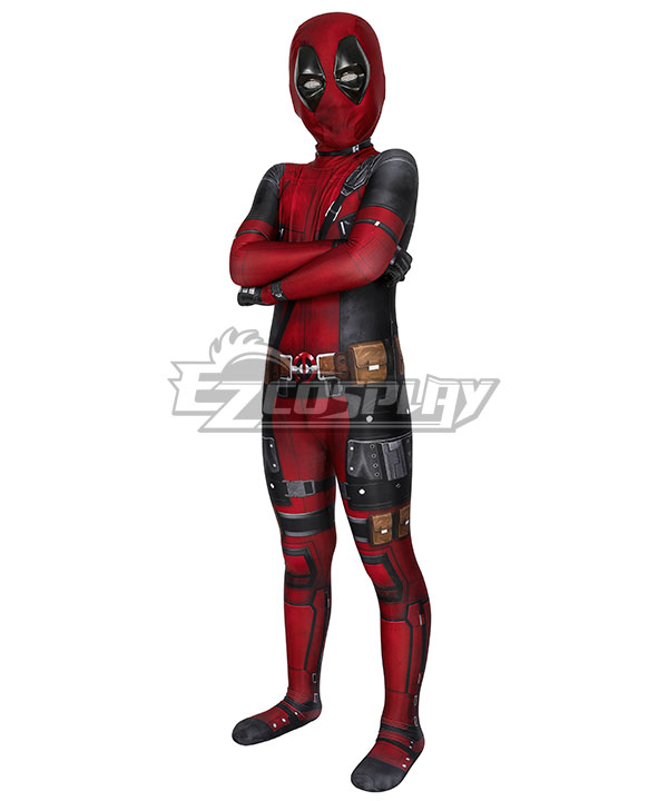 Kids Marvel Deadpool Wade Wilson Zentai Jumpsuit Cosplay Costume