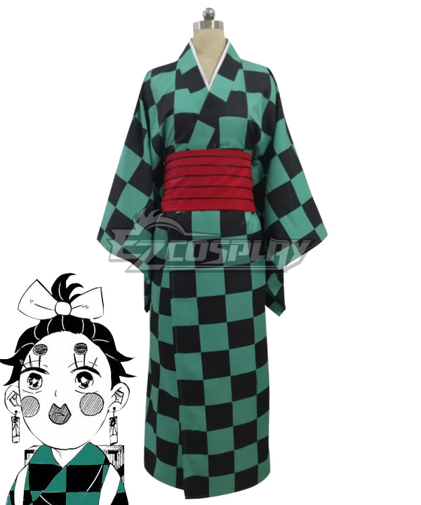 Demon Slayer: Kimetsu No Yaiba Kamado Tanjirou Green Kimono Cosplay Costume