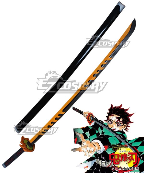 Demon Slayer: Kimetsu No Yaiba Kamado Tanjirou Yellow Grey Sword Cosplay Weapon Prop