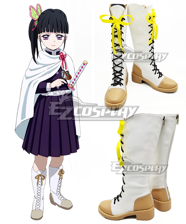 Demon Slayer: Kimetsu No Yaiba Kanao Tsuyuri White Shoes Cosplay Boots