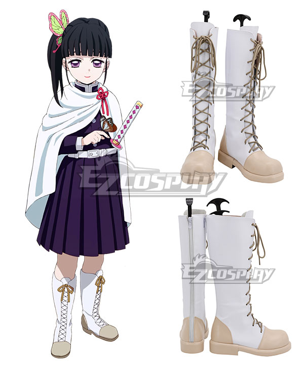Demon Slayer: Kimetsu No Yaiba Kanao Tsuyuri White Shoes Cosplay Boots