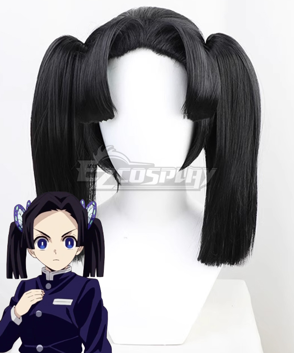 Demon Slayer: Kimetsu No Yaiba Kanzaki Aoi Black Cosplay Wig