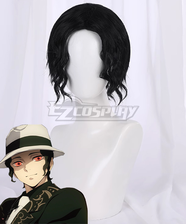 Demon Slayer: Kimetsu No Yaiba Muzan Kibutsuji Black Cosplay Wig