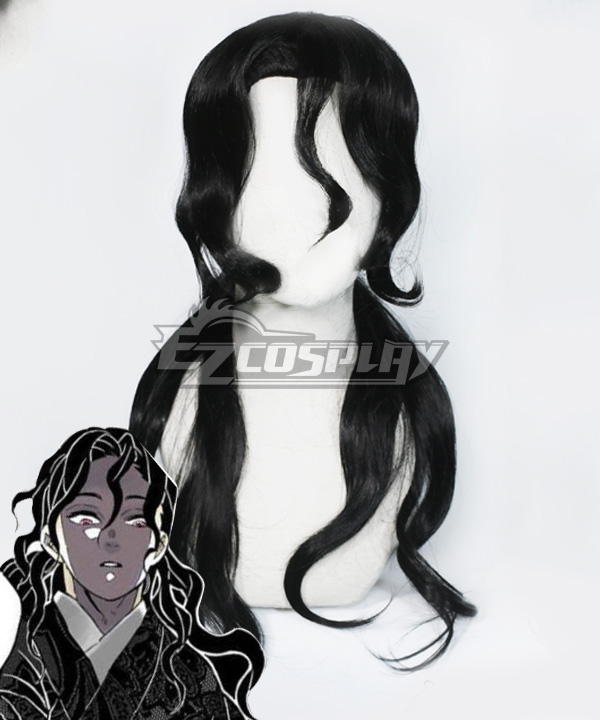 Demon Slayer: Kimetsu No Yaiba Muzan Kibutsuji Black Long Cosplay Wig