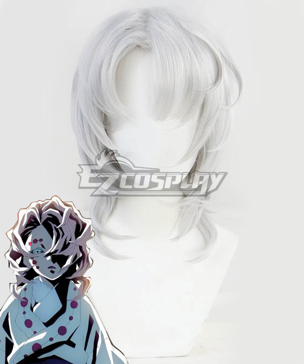 

Demon Slayer: Kimetsu No Yaiba Rui Silver Grey Cosplay Wig