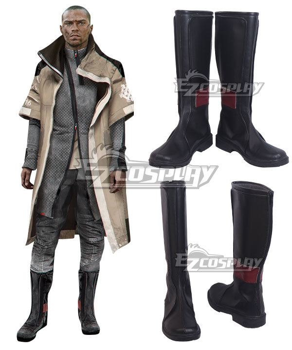 Detroit: Become Human Markus New Edition Gray Red Shoes Cosplay Boots