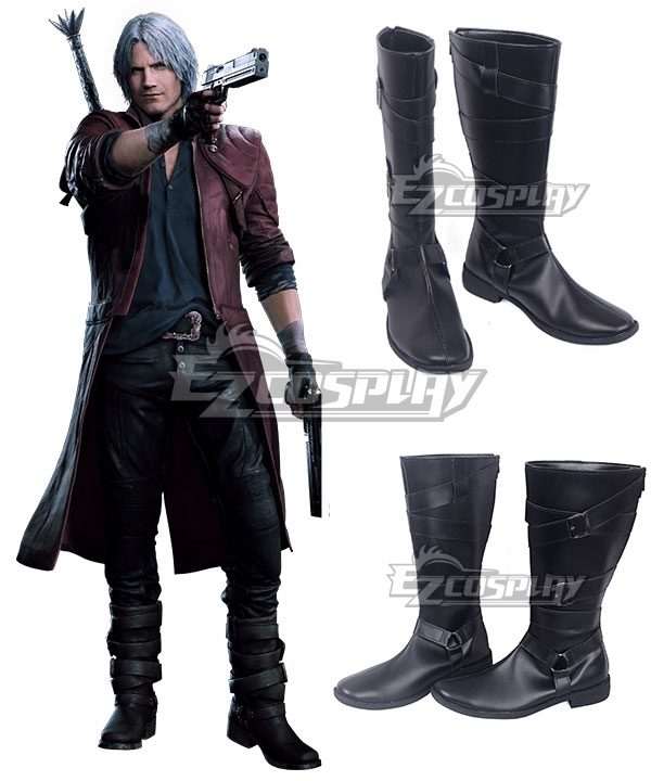 Devil May Cry 5 Dante Black Shoes Cosplay Boots