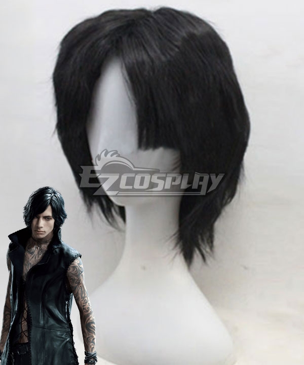 Devil May Cry 5 V Black Cosplay Wig