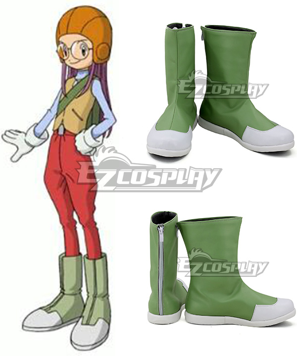 Digimon Adventure  Inoue Miyako Green Cosplay Shoes