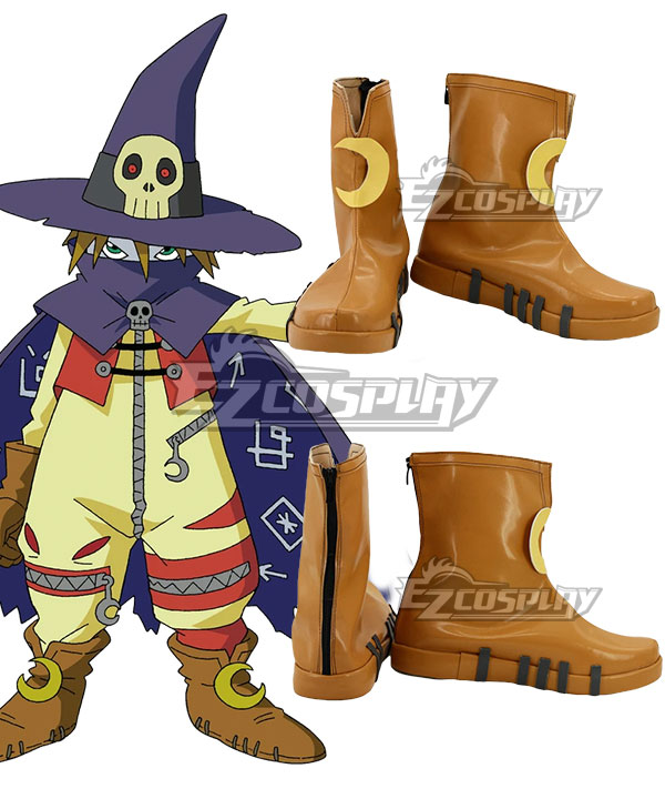 Digimon Adventure Wizarmon Brown Cosplay Shoes