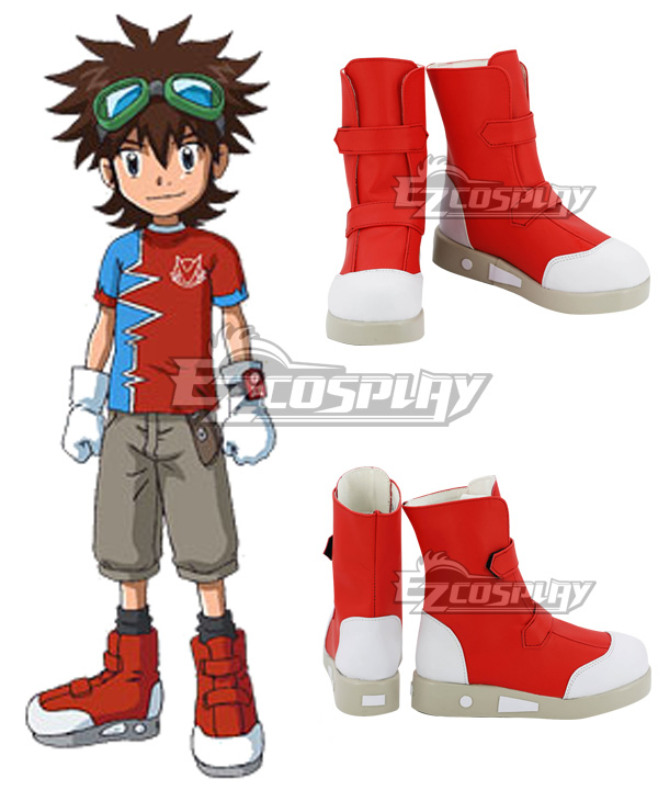 Digimon Xros Wars Taiki Kudou Red Cosplay Shoes
