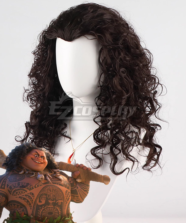 Disney Animation Moana 2 Maui Black Cosplay Wig