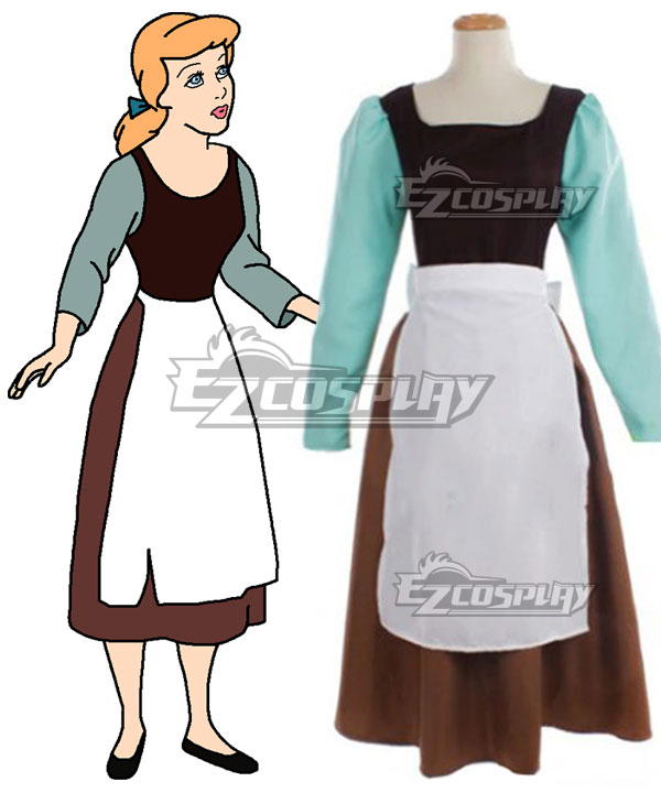 Disney Cinderella Maid Dress Cosplay Costume