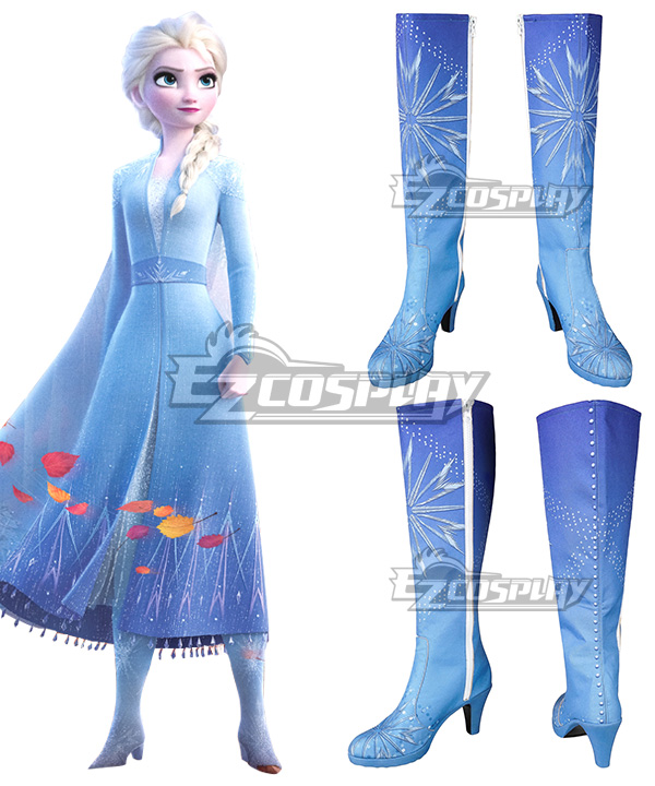 

Disney Frozen 2 Elsa Blue Shoes Cosplay Boots