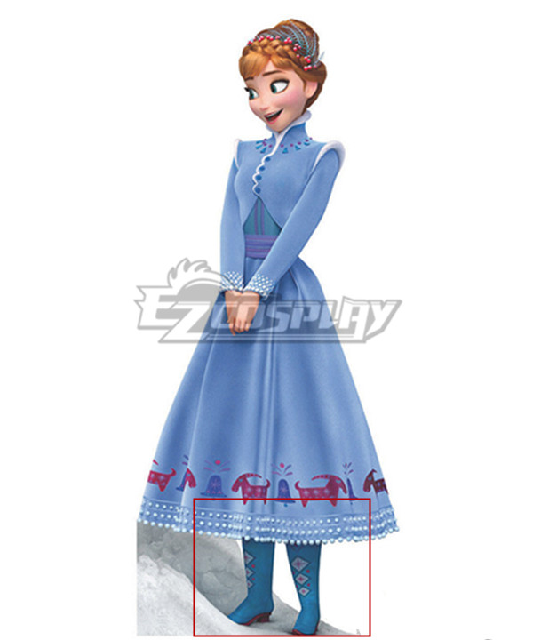Disney Olaf's Frozen Adventure Anna Blue Shoes Cosplay Boots