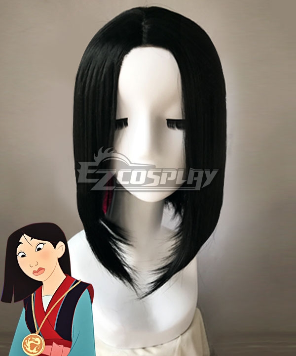 Disney Princess Mulan Black Cosplay Wig